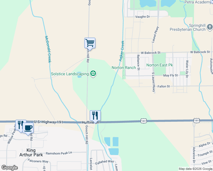map of restaurants, bars, coffee shops, grocery stores, and more near 8507 Huffine Ln in Bozeman