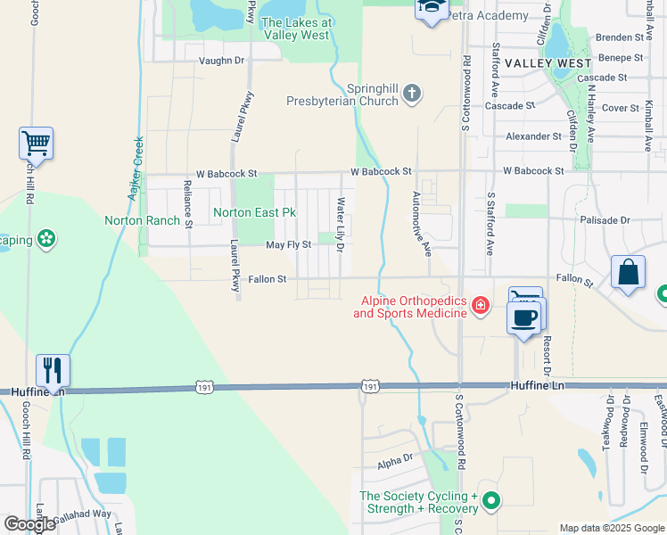 map of restaurants, bars, coffee shops, grocery stores, and more near 390 Stone Fly Drive in Bozeman