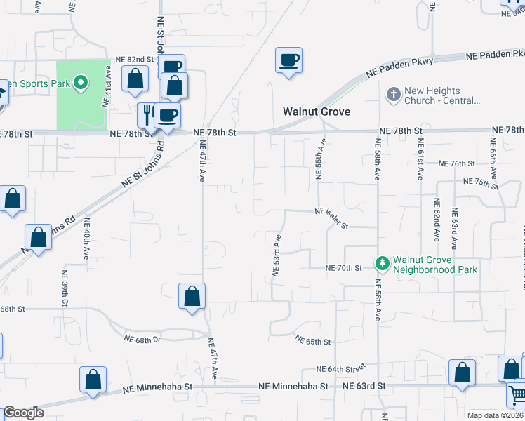 map of restaurants, bars, coffee shops, grocery stores, and more near 5113 Northeast Issler Street in Vancouver