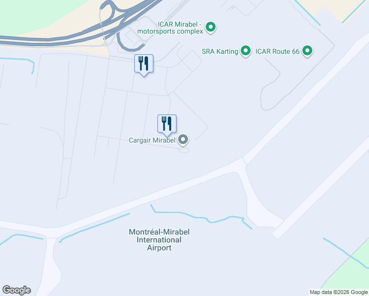 map of restaurants, bars, coffee shops, grocery stores, and more near 12550 Rue Service A 4 in Mirabel