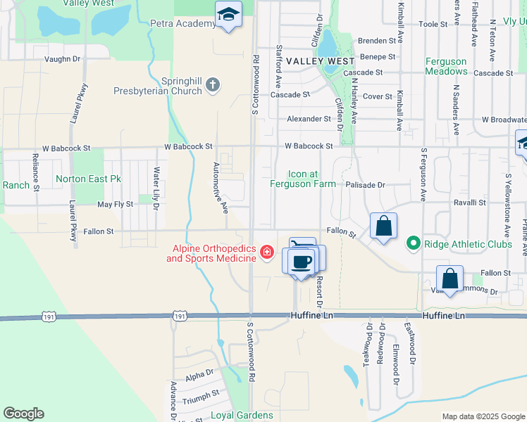 map of restaurants, bars, coffee shops, grocery stores, and more near 228 South Cottonwood Road in Bozeman