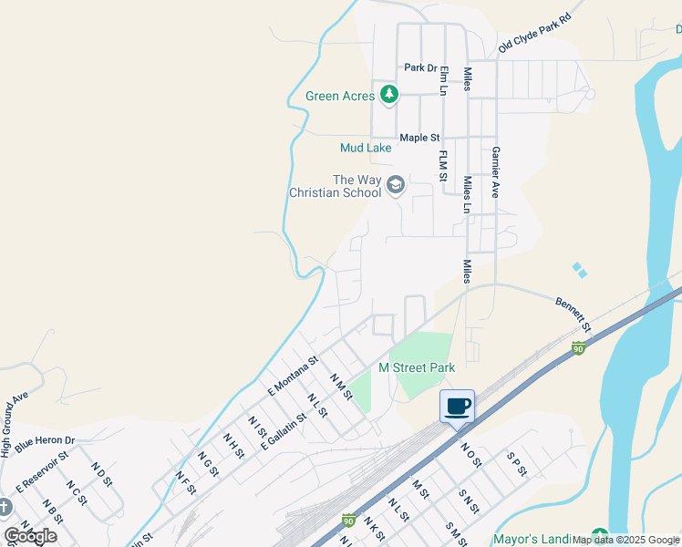 map of restaurants, bars, coffee shops, grocery stores, and more near 701 North N Street in Livingston