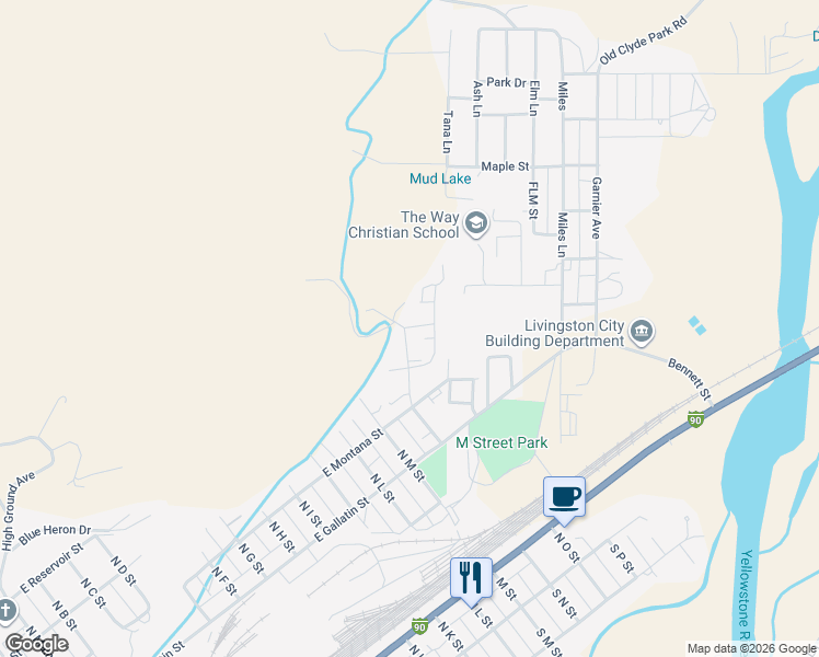map of restaurants, bars, coffee shops, grocery stores, and more near 1301 Absaroca Court in Livingston