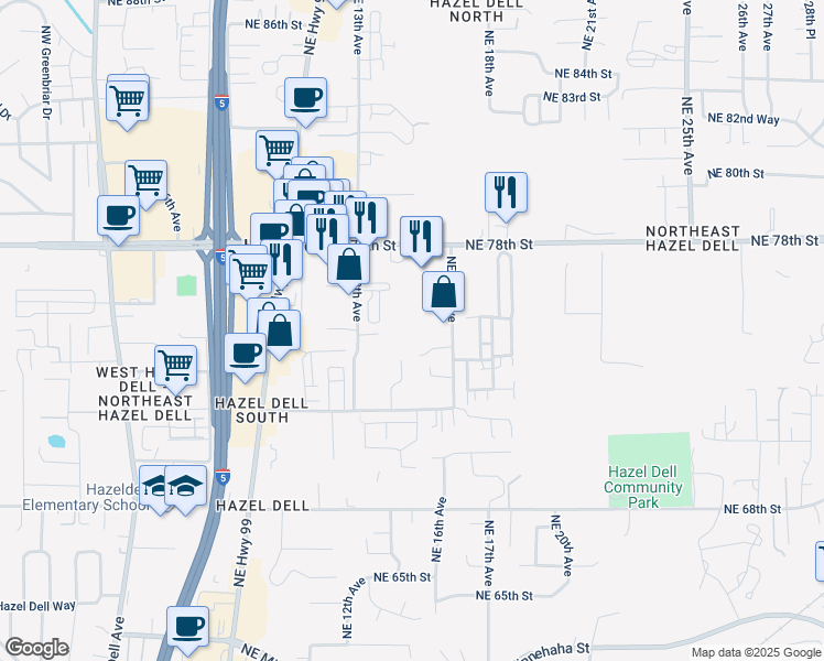 map of restaurants, bars, coffee shops, grocery stores, and more near in Vancouver
