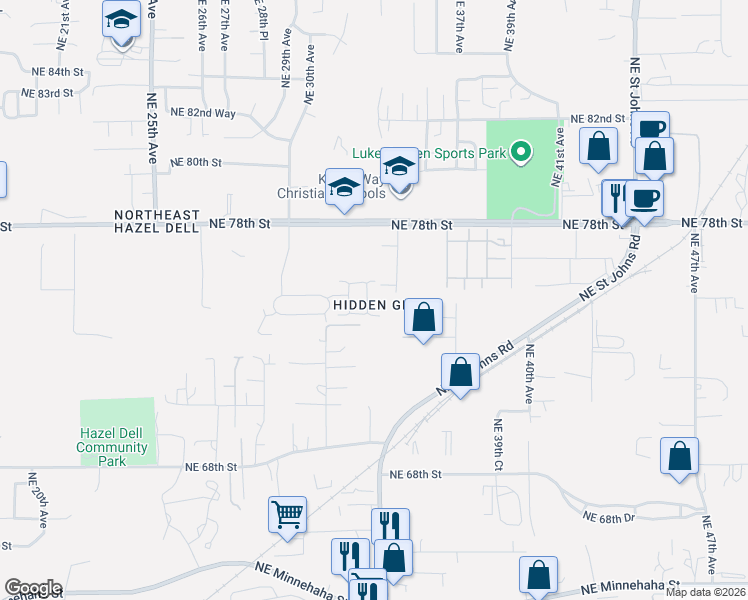 map of restaurants, bars, coffee shops, grocery stores, and more near 7421 Northeast 33rd Avenue in Vancouver