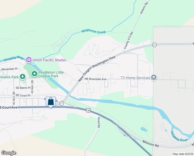 map of restaurants, bars, coffee shops, grocery stores, and more near 2903 Co 986 Road in Pendleton
