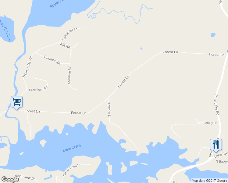 map of restaurants, bars, coffee shops, grocery stores, and more near 5078 Forest Lane in Rhinelander