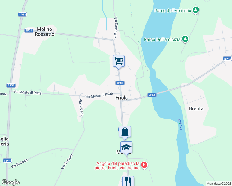 map of restaurants, bars, coffee shops, grocery stores, and more near 1 Via Monte di Pietà in Friola