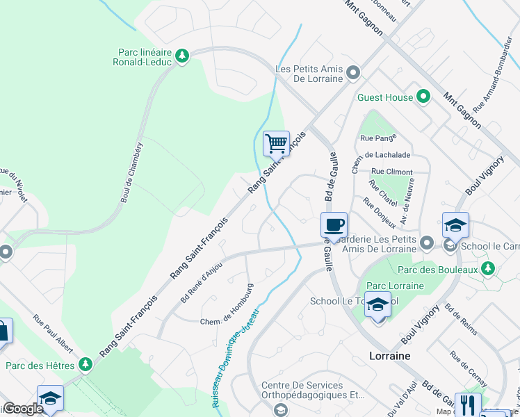map of restaurants, bars, coffee shops, grocery stores, and more near 21 Place de Bussang in Lorraine