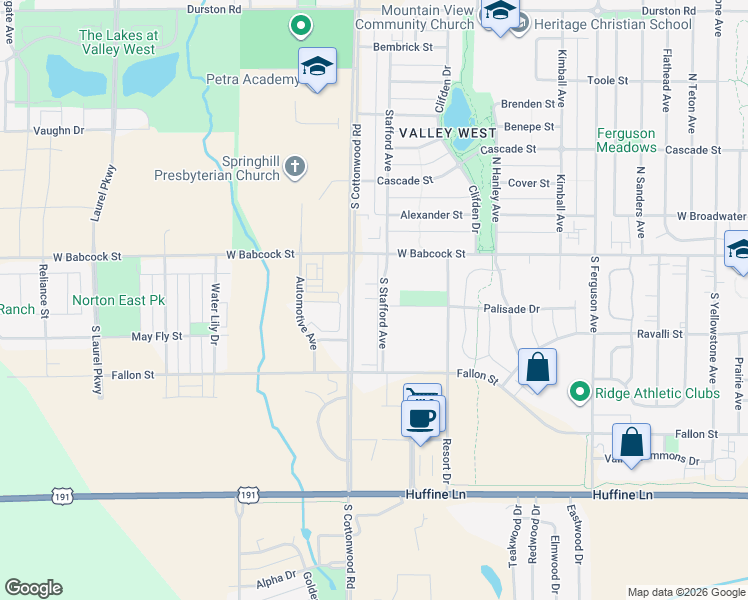 map of restaurants, bars, coffee shops, grocery stores, and more near 210 South Cottonwood Road in Bozeman