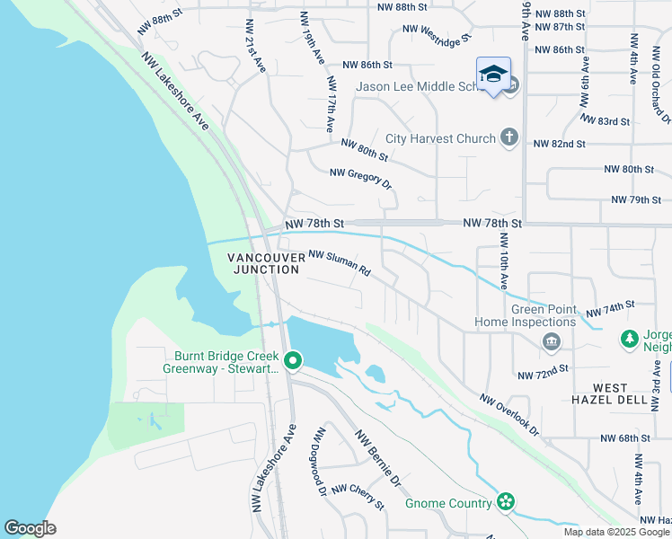 map of restaurants, bars, coffee shops, grocery stores, and more near 1617 Northwest Sluman Road in Vancouver