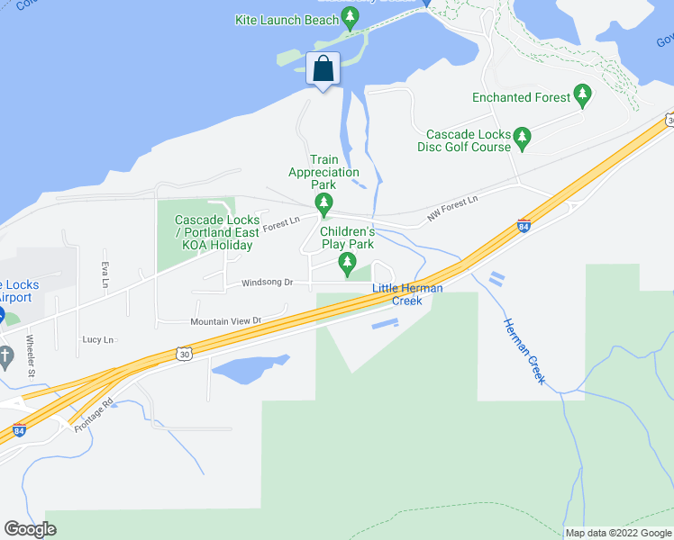 map of restaurants, bars, coffee shops, grocery stores, and more near 1132 Chinookan Drive in Cascade Locks