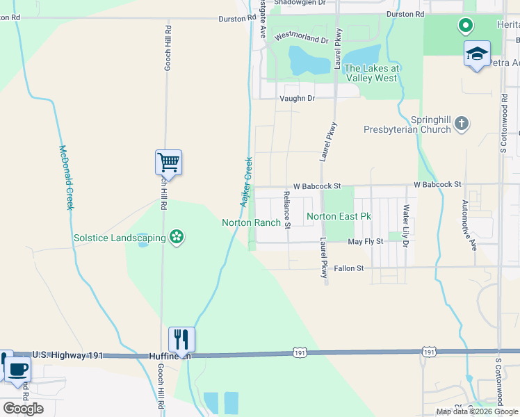 map of restaurants, bars, coffee shops, grocery stores, and more near 105 Reliance St in Bozeman