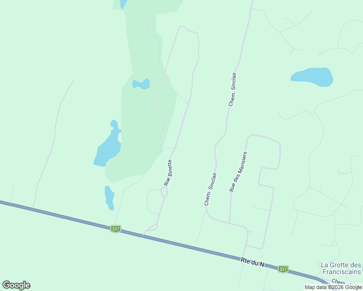 map of restaurants, bars, coffee shops, grocery stores, and more near Rue Binette in Laurentides