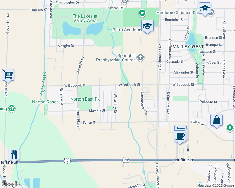 map of restaurants, bars, coffee shops, grocery stores, and more near 120 Water Lily Drive in Bozeman
