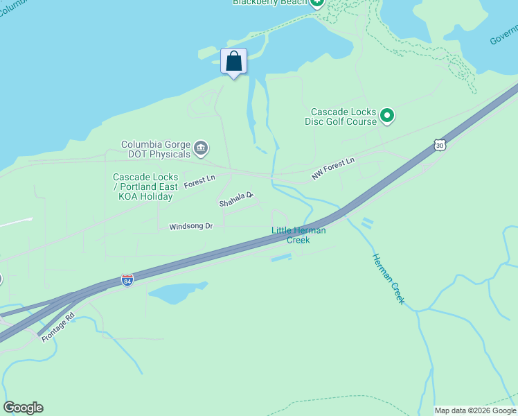 map of restaurants, bars, coffee shops, grocery stores, and more near 1172 Chinookan Drive in Cascade Locks