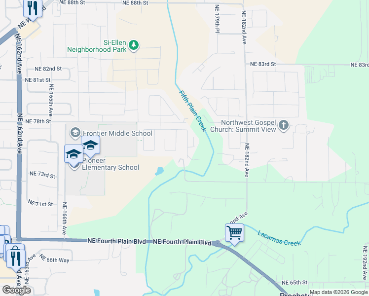 map of restaurants, bars, coffee shops, grocery stores, and more near 7510 Northeast 176th Avenue in Vancouver