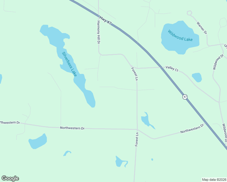 map of restaurants, bars, coffee shops, grocery stores, and more near 4357 Forest Lane in Rhinelander