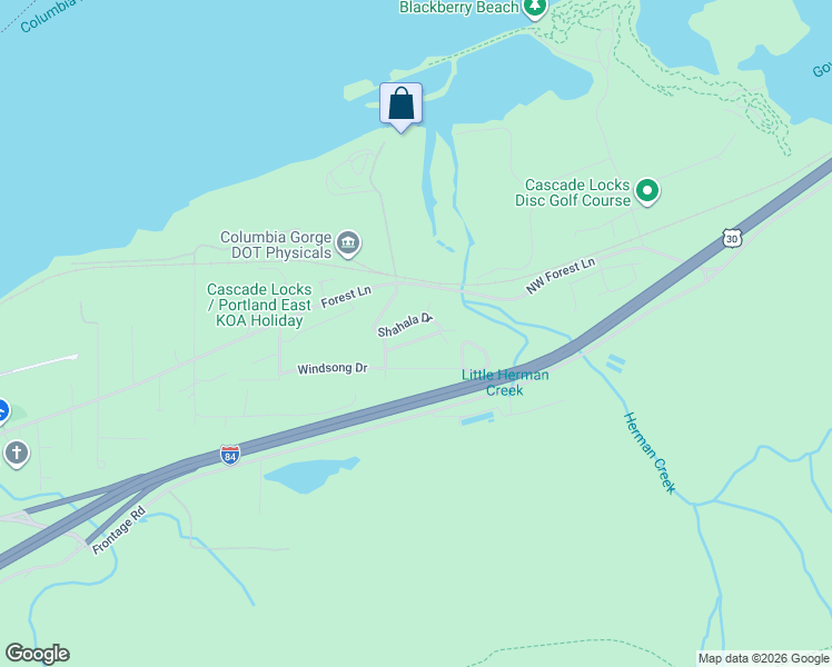 map of restaurants, bars, coffee shops, grocery stores, and more near 1153 Chinookan Drive in Cascade Locks