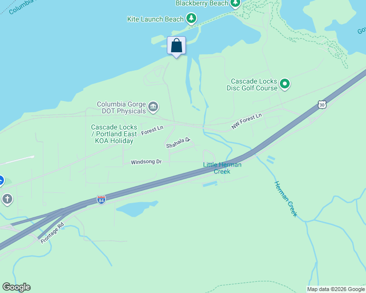 map of restaurants, bars, coffee shops, grocery stores, and more near 1153 Chinookan Drive in Cascade Locks