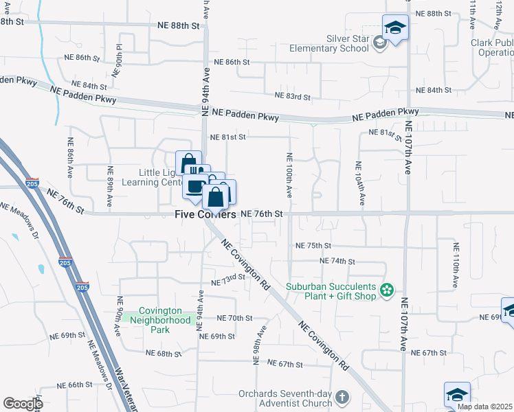 map of restaurants, bars, coffee shops, grocery stores, and more near 9716 Northeast 76th Street in Vancouver