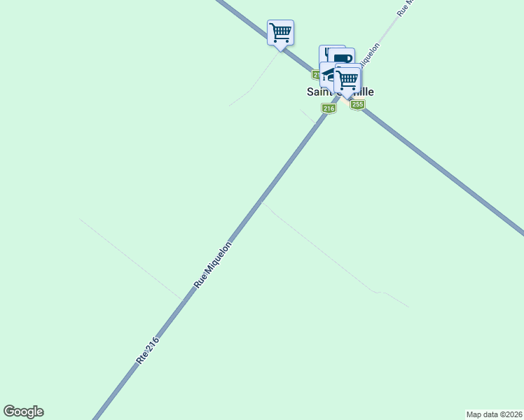map of restaurants, bars, coffee shops, grocery stores, and more near 127 Rue Miquelon in Saint-Camille