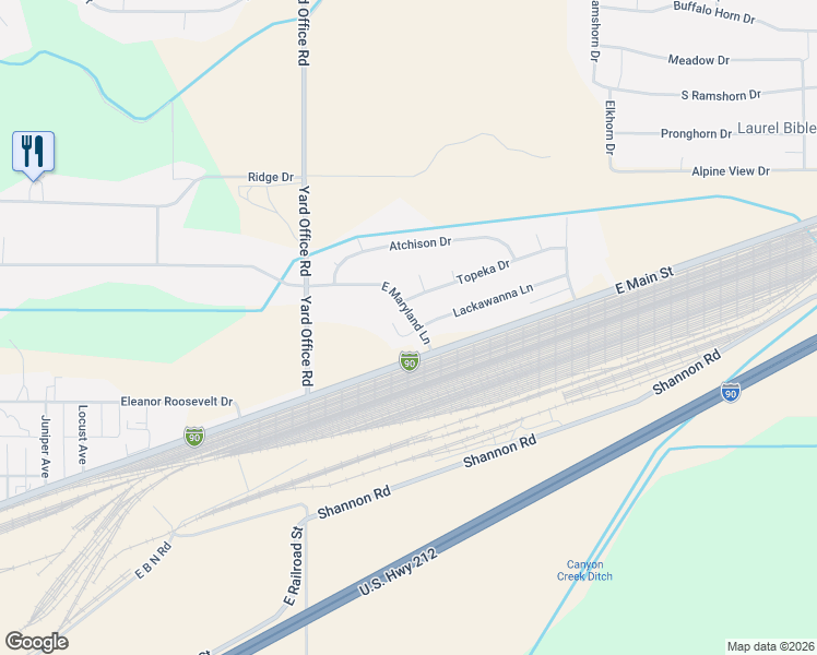 map of restaurants, bars, coffee shops, grocery stores, and more near 2101-2237 East Main Street in Laurel