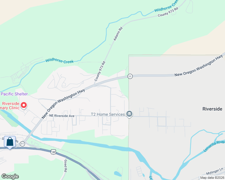 map of restaurants, bars, coffee shops, grocery stores, and more near 3525 Northeast King Place in Pendleton