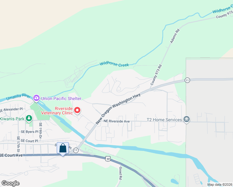 map of restaurants, bars, coffee shops, grocery stores, and more near 31 Northeast Mount Hebron Drive in Pendleton