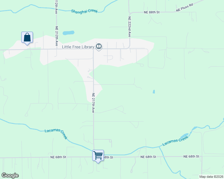 map of restaurants, bars, coffee shops, grocery stores, and more near 7715 Northeast 217th Avenue in Vancouver