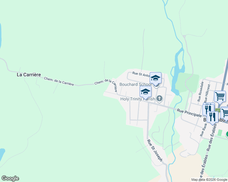 map of restaurants, bars, coffee shops, grocery stores, and more near 3 Chemin de la Carrière in Brownsburg