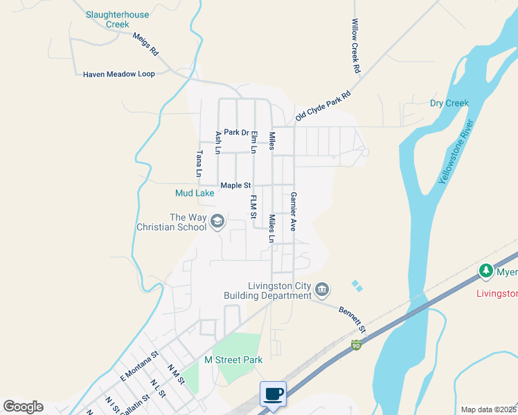 map of restaurants, bars, coffee shops, grocery stores, and more near 202 Maple Street in Livingston