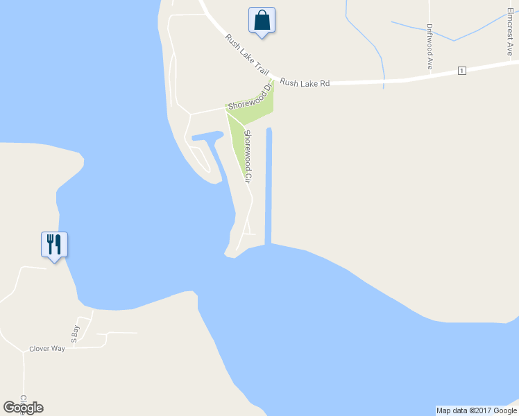 map of restaurants, bars, coffee shops, grocery stores, and more near 50455 Shorewood Circle in Rush City