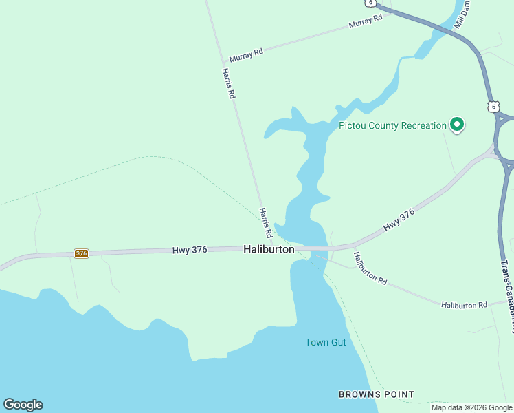 map of restaurants, bars, coffee shops, grocery stores, and more near 43 Harris Road in Pictou