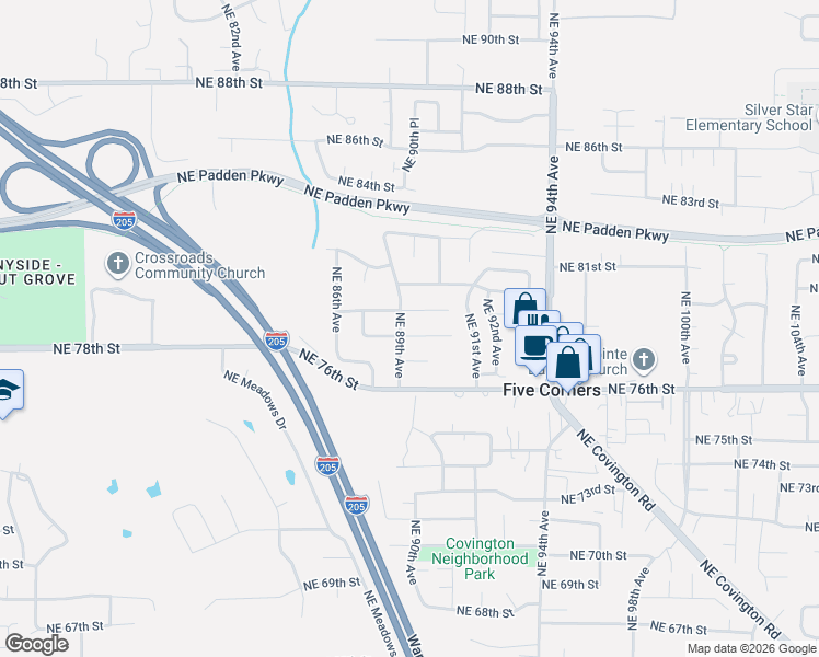 map of restaurants, bars, coffee shops, grocery stores, and more near 8904 Northeast 79th Street in Vancouver