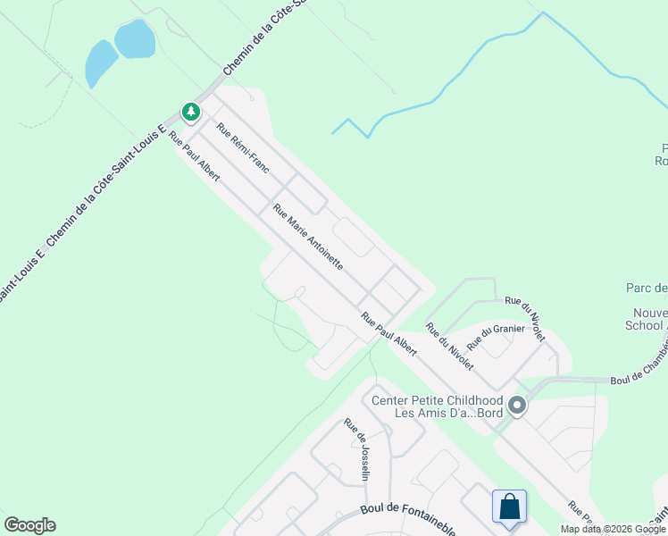 map of restaurants, bars, coffee shops, grocery stores, and more near 71 Rue Marie Antoinette in Blainville