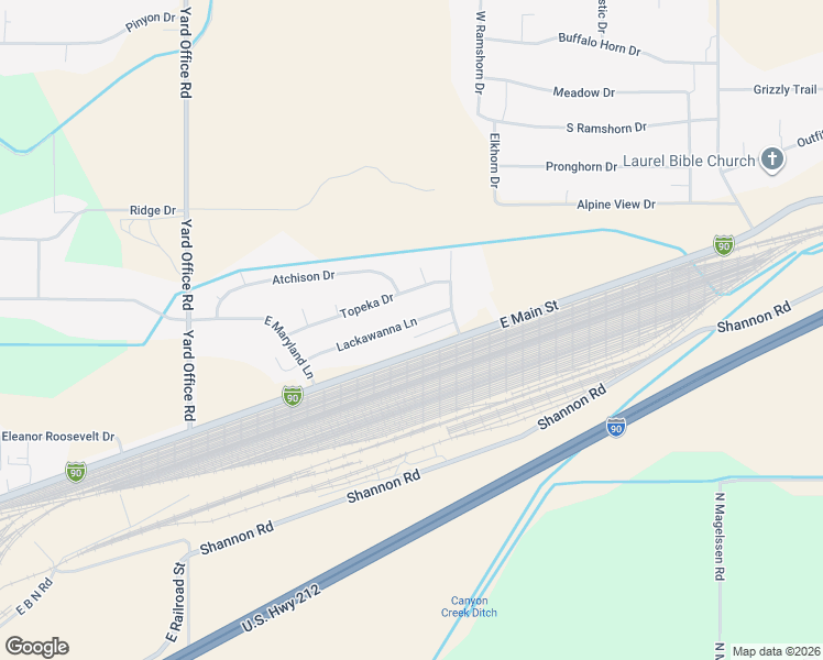 map of restaurants, bars, coffee shops, grocery stores, and more near 2622 Lackawanna Lane in Laurel