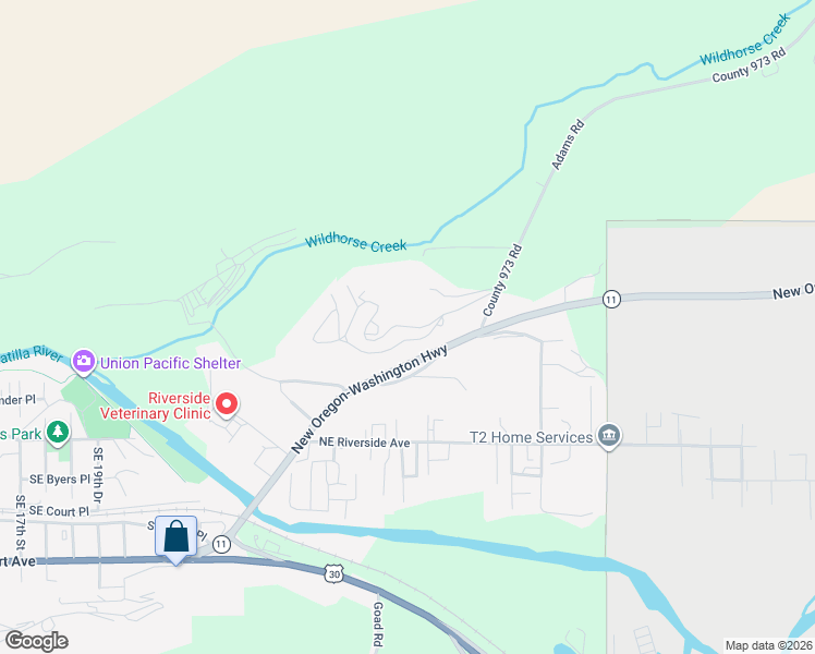 map of restaurants, bars, coffee shops, grocery stores, and more near 31 Northeast Mount Hebron Drive in Pendleton