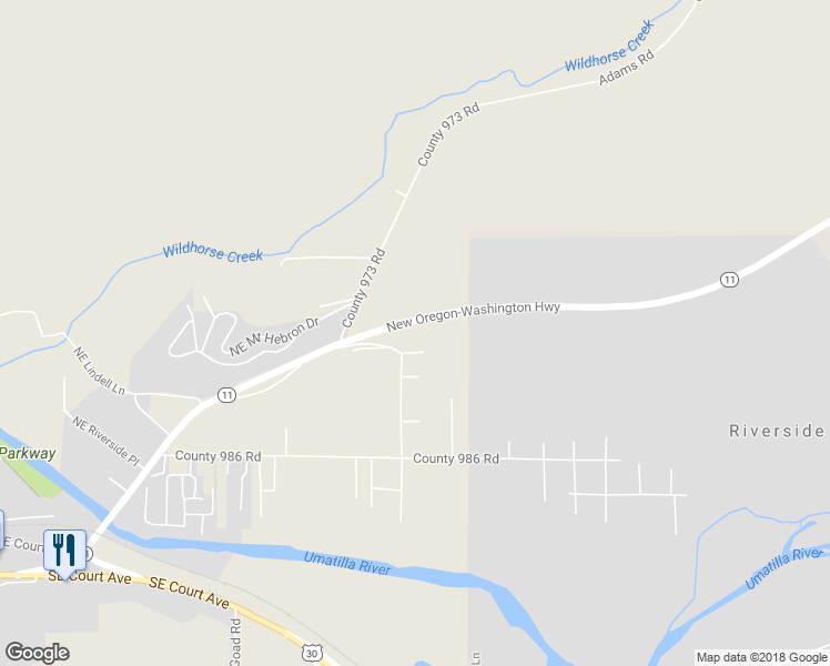 map of restaurants, bars, coffee shops, grocery stores, and more near 3525 Northeast King Place in Pendleton