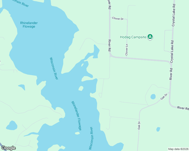 map of restaurants, bars, coffee shops, grocery stores, and more near 4399 Sun Valley Road in Rhinelander
