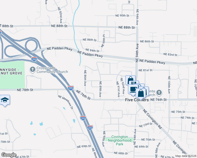 map of restaurants, bars, coffee shops, grocery stores, and more near 8812 Northeast 80th Street in Vancouver