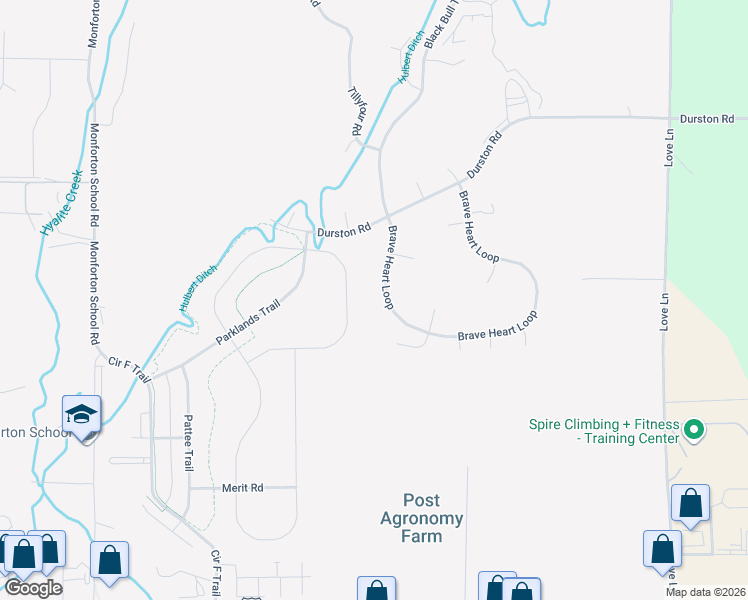 map of restaurants, bars, coffee shops, grocery stores, and more near Brave Heart Loop in Bozeman