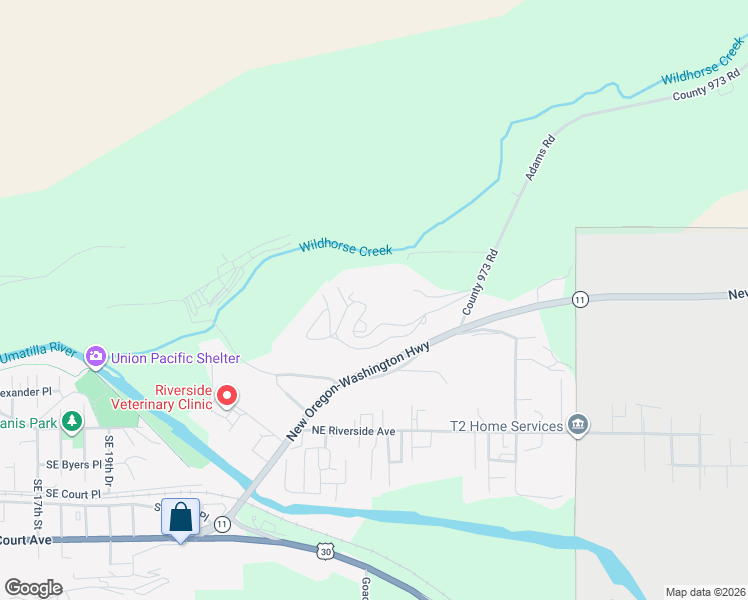 map of restaurants, bars, coffee shops, grocery stores, and more near 20 Northeast Mount Hebron Drive in Pendleton