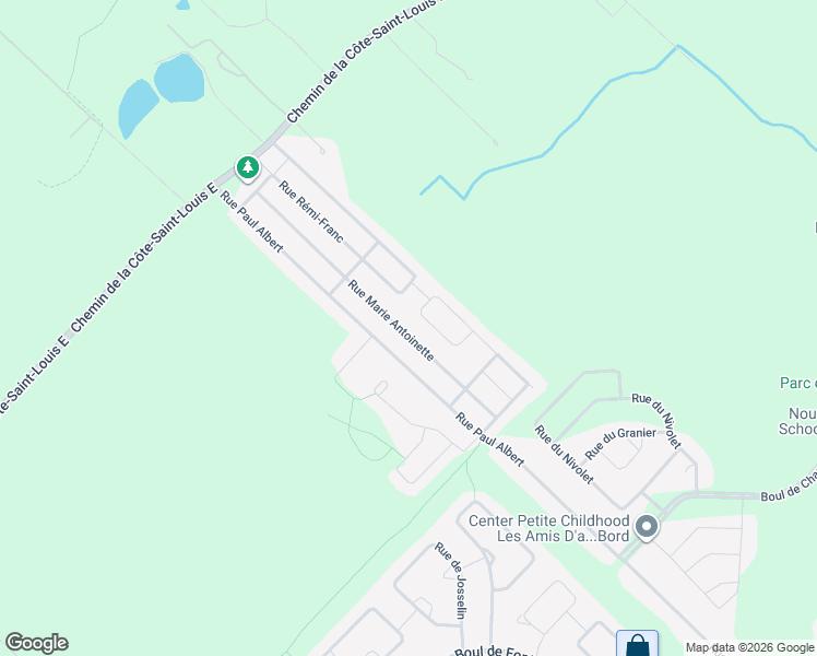 map of restaurants, bars, coffee shops, grocery stores, and more near 64 Rue Marie Antoinette in Blainville