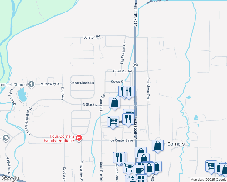 map of restaurants, bars, coffee shops, grocery stores, and more near 2 Prairie Grass Court in Bozeman