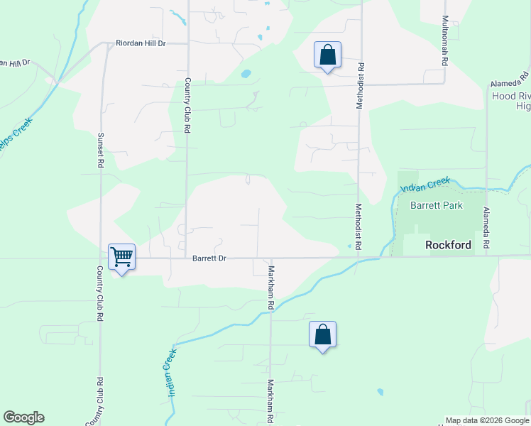map of restaurants, bars, coffee shops, grocery stores, and more near 1385 Rockford Road in Hood River