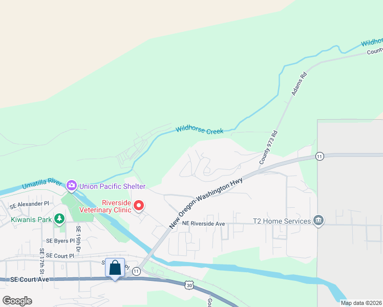 map of restaurants, bars, coffee shops, grocery stores, and more near 22 Northeast Nelson Drive in Pendleton