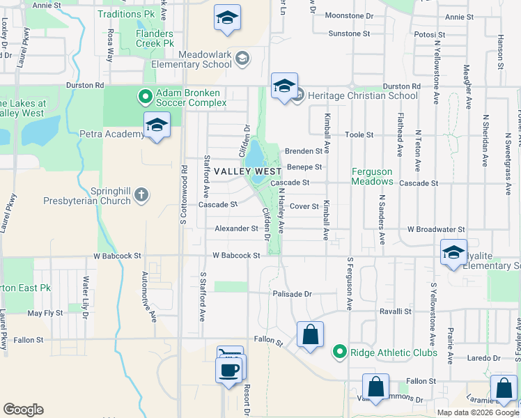 map of restaurants, bars, coffee shops, grocery stores, and more near 139 Clifden Drive in Bozeman