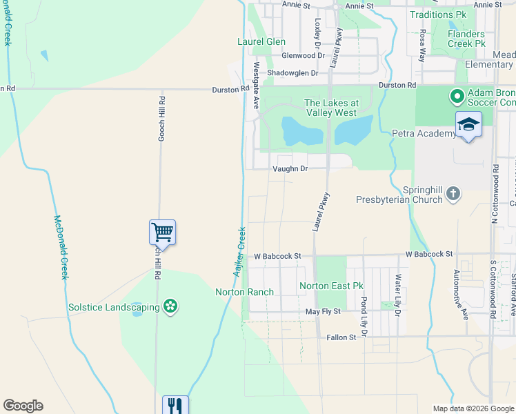 map of restaurants, bars, coffee shops, grocery stores, and more near Westgate Avenue in Bozeman