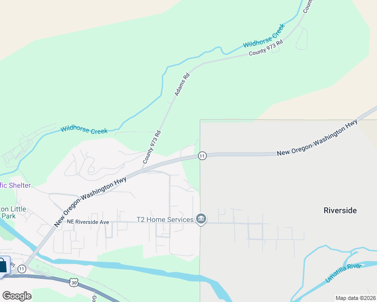 map of restaurants, bars, coffee shops, grocery stores, and more near 44911 Oregon 11 in Pendleton